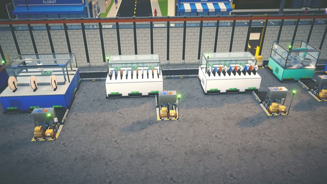 Machines and forklifts on the factory floor